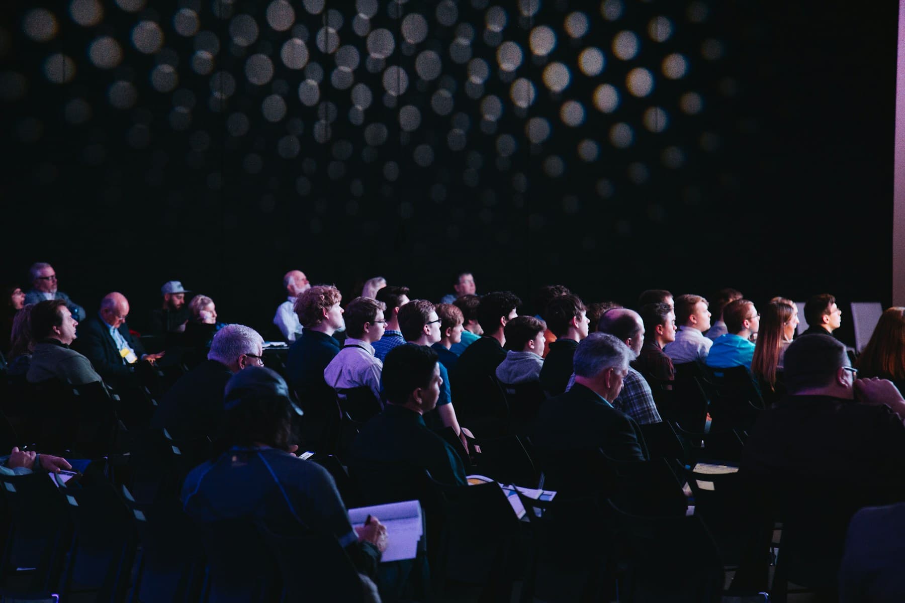 A packed conference audience at Design Assembly